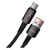 Cabo Carregador Usb Tipo C Turbo 66w 6a Essager 3 Metros Cor Preto