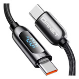 Cabo Carregamento Rápido Visor Dados Usb Tipo C 1 2m Trançad
