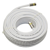Cabo Coaxial Branco 20 Mts Antena Tv Pronto C Conector Ku C