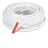 Cabo Coaxial Cftv Flexível 4mm 95 Malha 50m Alta Qualidade