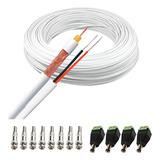 Cabo Coaxial Ideal Cftv 100 Metros Bnc E P4 P 4 Câmeras