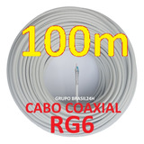 Cabo Coaxial Rg6 Malha 80 Rolo 100m Branco Rg06 Multitoc