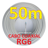 Cabo Coaxial Rg6 Malha 80 Rolo 50m Branco Rg06 Multitoc