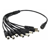 Cabo Conector Adaptador Rabicho P4 1 Fêmea E 8 Macho Cor Preto