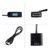 Cabo Conversor Hdmi Para Vga Saida De Audio Lehmox