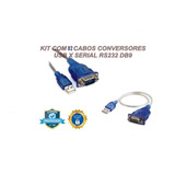 Cabo Conversor Porta Serial Rs232 Usb Azul Vga Macho X Usb