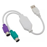 Cabo Conversor Usb A Macho Para Ps2 Fêmea Teclado E Mouse