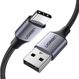 Cabo De Alumínio Niquelado Trançado Ugreen Usb a Para Usb c 2m