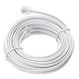 Cabo De Cabo De Linha De Extensão De Telefone Linha De Telefone Terrestre Branco 7 6 M Plugues RJ11 Padrão