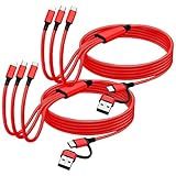 Cabo De Carregamento Múltiplo 6 Em 1 De 1 De 1 De Nylon Trançado Micro Conectores USB A C Para USB C Lightning Para IPhone 15 15Plus 15pro Max Samsung Galaxy S24 S23 S22 OnePlus 9 PS5 IPad