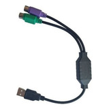 Cabo De Conector De Teclado Ps 2 Para Mouse Ps 2 Para Usb 2 0 Cor Preta