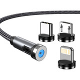 Cabo De Dados Com Luz Noturna Três Magnético Interfaces E