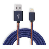 Cabo De Dados Usb Jeans Turbo 3 0a Lightining Xc cd 32 1 0 M Cor Jeans azul Compatível C iPhone