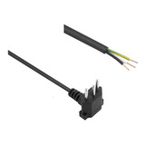 Cabo De Força Energia Tripolar Ac Rabicho 3x0 75mm Plugue 10 Amperes Macho 90 Graus 1 80 Metros 6 Peças