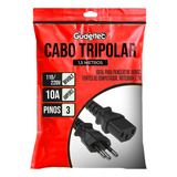 Cabo De Força Tripolar 3 Pinos Padrão Brasileiro 10a Bivolt 110v 220v Serve Panela De Arroz Fonte Pc notebook impressoras Gudeltec