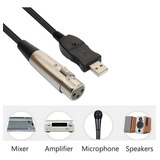 Cabo De Microfone Usb X Xlr 3 Pinos Macho X Femea