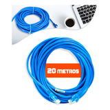 Cabo De Rede 20 Metros Ethernet Crimpado Rj45 Cat5e Azul