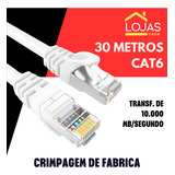 Cabo De Rede 30 Metros Lan Internet Crimpado Rj45 Cat6 Alta Velocidade E Desempenho Crimpagem Industrial Resistente Ultra Rápido Perfeito Para Jogos E Streaming E Rede Empresarial