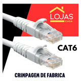 Cabo De Rede 5 Metros Lan Internet Crimpado De Fabrica Rj45 Mais Resistente Cat6 1 Gb Por Segundo Cor Branco Discreto Minimalista