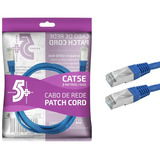 Cabo De Rede Blindado 2m Ethernet Rj45 Cat5e Azul 2 Metros 