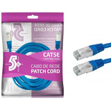 Cabo De Rede Blindado 5m Ethernet Rj45 Cat5e Azul 5 Metros