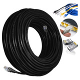 Cabo De Rede Cat6 60m 100 Cobre Preto Md Connect Crimpado