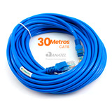 Cabo De Rede Internet 30m 30 Metros Cat6 Azul Crimpado Giga Lan Ethernet Boyu Cell