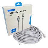 Cabo De Rede Rj45 Cftv Cat6 Com 30 Metros Conector Banhado