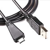 Cabo De Substituição VMC-MD3 USB Cabo De Transferência De Sincronização De Dados USB 2-0 Cabo De Carregamento Compatível Com Câmera Digital Sony Cyber-Shot-Cybershot DSC-W350D W360 W380 W390 W570 TX100 TX66 E Mais -3-3 Pés-preto-