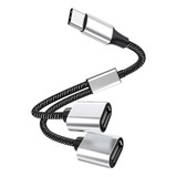 Cabo Divisor Tipo C Otg 2 Usb Splitter Usb 2 0 Pow Adaptador
