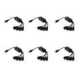Cabo Extensor De Hub Usb 6x 1 Macho Para 4 Fêmeas Usb 2 0