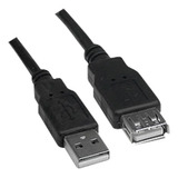 Cabo Extensor Extensao Usb Macho X Usb Femea 2 0 3 Metros Cor Preto