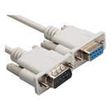Cabo Extensor Serial Rs232 Db9 macho Db9 fêmea 1 50mts Cor Bege