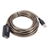 Cabo Extensor Usb 2 0 Blindado Amplificado 10 Metros Cor Pre
