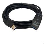 Cabo Extensor Usb 3 0 De 5 Metros Com Amplificador De Sinal Cor Preto