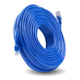 Cabo Fio De Internet Rede Rj45 Cat5 100mbps 30 Metros Azul