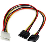 Cabo Força Energia Molex Macho 4p P 2x Sata Power 15p Fêmea
