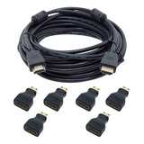 Cabo Hdmi 10m 1080 Gold Full