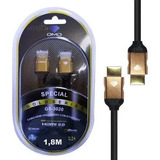 Cabo Hdmi 2 0 Dmd Diamond Cable Gs 3020 3d 4k Hdr 1 8m Gold