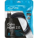 Cabo Hdmi 3m 2 0 19 Pinos Ethernet 3 Metros 4k Ultra Hd 3d