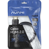 Cabo Hdmi 50cm Dupla Blindagem Reforçado Conector Banhado À Ouro 24k Versão 2 0 19 Pinos 4k Ultra Hd 2160p Hdr 3d Ethernet Arc Cec Com 50 Centímetros