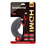 Cabo Hdmi 8k 2 1 Ultra Hd Gold 5m Hdr Dinâmico 5 Metros