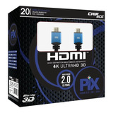 Cabo Hdmi Premium 2 0 4k Hdr 19p 3d Ultra C  Filtro 20 Metro