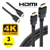 Cabo Hdmi Premium Gold 4k 3d 3 Metros Full Hd Blindado