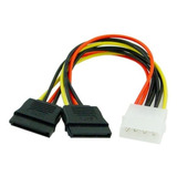Cabo Ide Molex 4 Pinos Macho Para 2 Sata 15 Pinos Fêmea