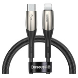 Cabo Lightning Para Type C Baseus Turbo Pd 20w 2m Zinco Cor Preto