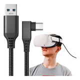 Cabo Link Dados Para Oculus Quest Usb Blindado 5 Metros