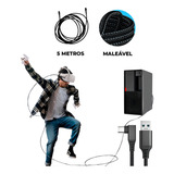 Cabo Link Para Óculus Quest 1 E 2 5metros Usb usb c Preto