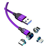 Cabo Magnético 360 180 Usb c Dados E Carregamento Turbo 3a