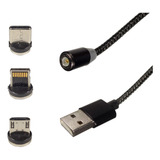 Cabo Magnético Carregador 2 Metro 3 Em 1 Envio 24h